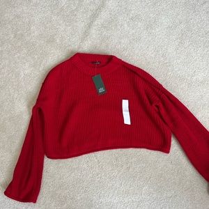 Wild Fable cropped red sweater- NWT